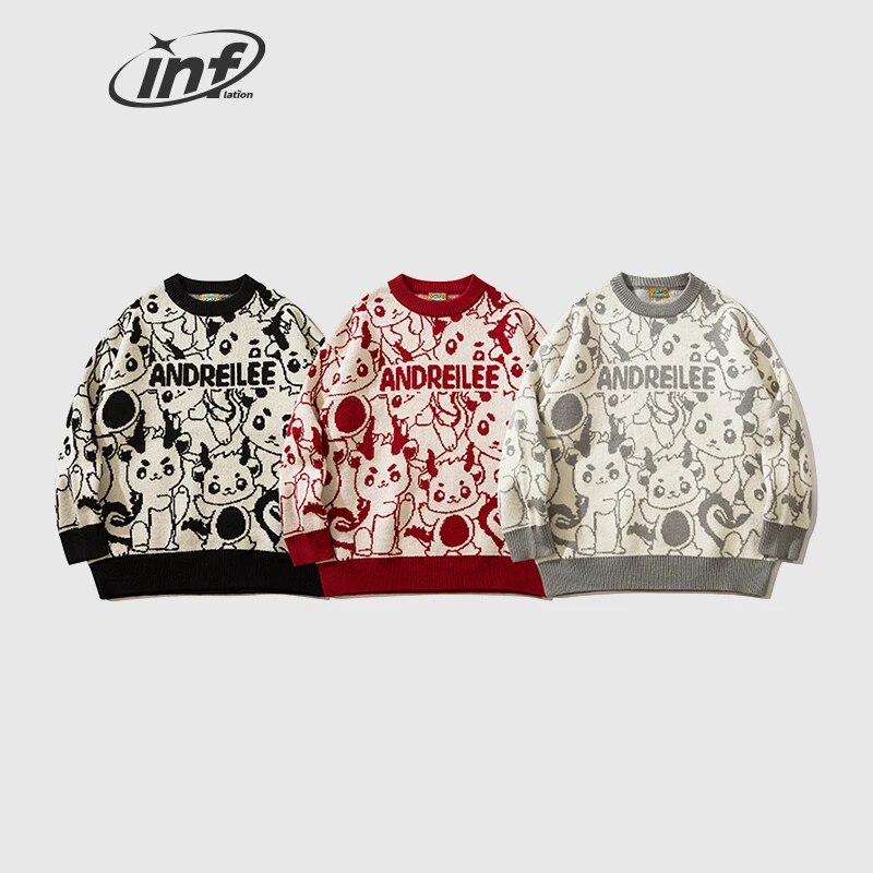 INFLATION Cartoon Pattern Knitted Sweater