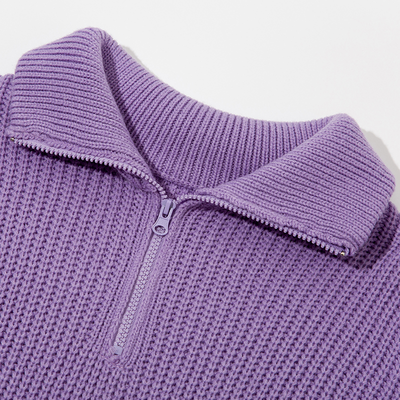 RUTH Zipper Polo Sweater - Veloristore