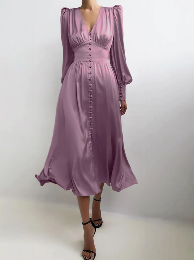 MARLI Elegant Satin Dress - Veloristore