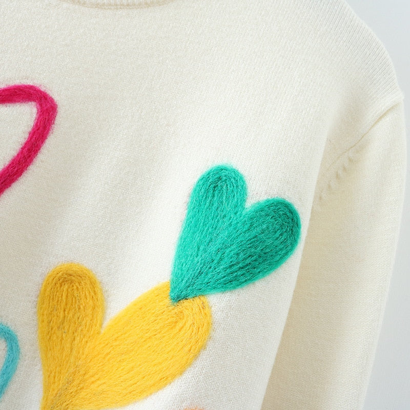 NADIN Colorful Heart Sweater - Veloristore