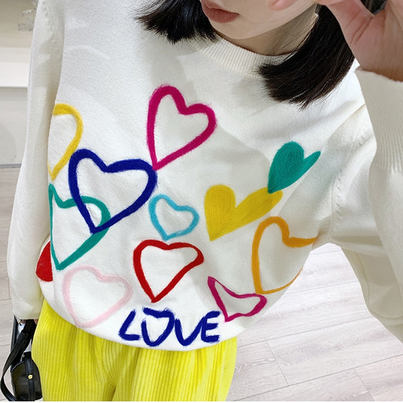 NADIN Colorful Heart Sweater - Veloristore