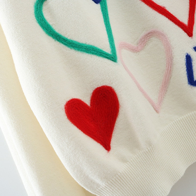 NADIN Colorful Heart Sweater - Veloristore