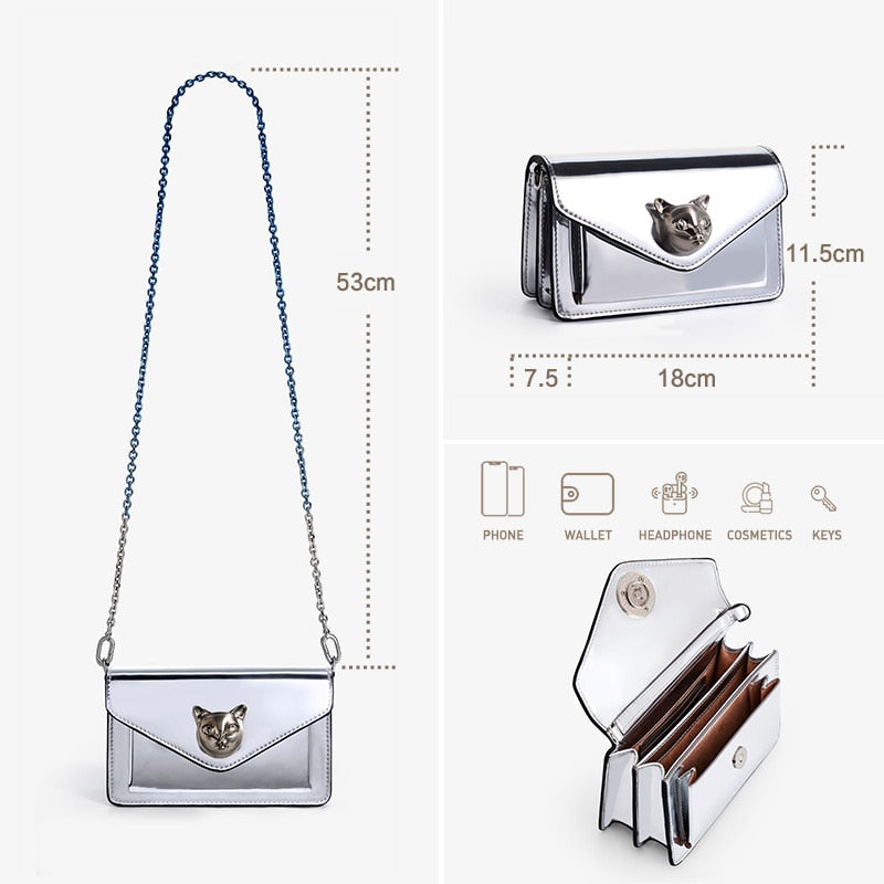 Bafelli Mini Handbag with Silver Chain