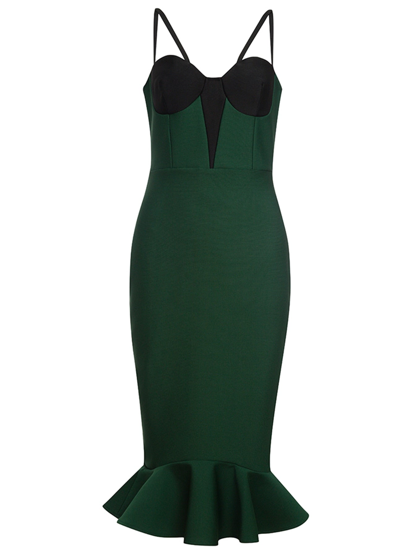 ARIEL Green Mermaid Bandage Dress - Veloristore