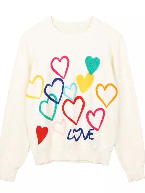 NADIN Colorful Heart Sweater - Veloristore