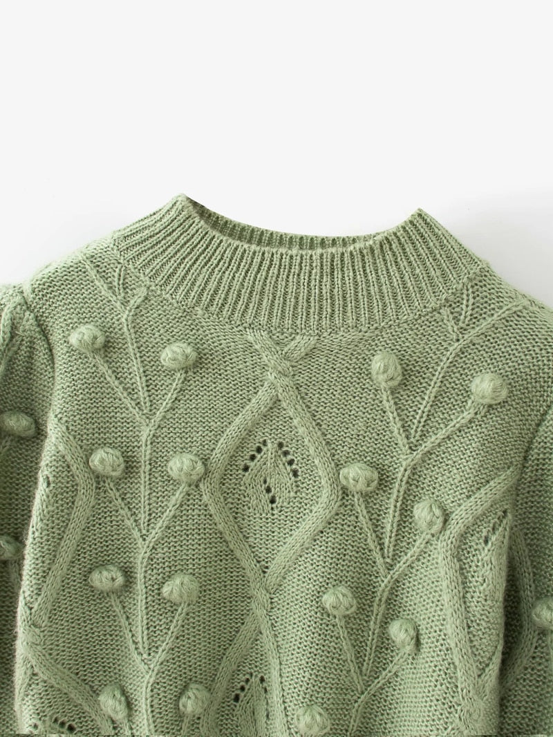 ALEXIA Knitted Short Vintage Sweater - Veloristore