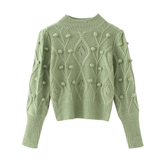 ALEXIA Knitted Short Vintage Sweater