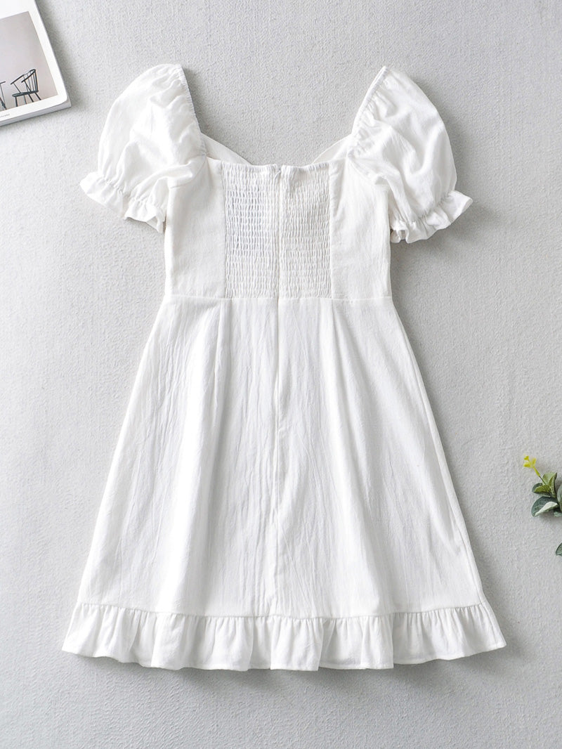 MEGAN Mini White Dress - Veloristore